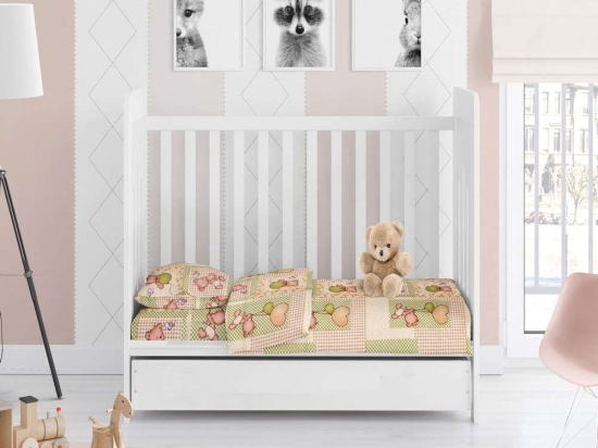 Σεντόνι Βρεφικό Με Λάστιχο Baloon 76 Beige DimCol Κούνιας 70x155cm 100% Βαμβακερή Φανέλα