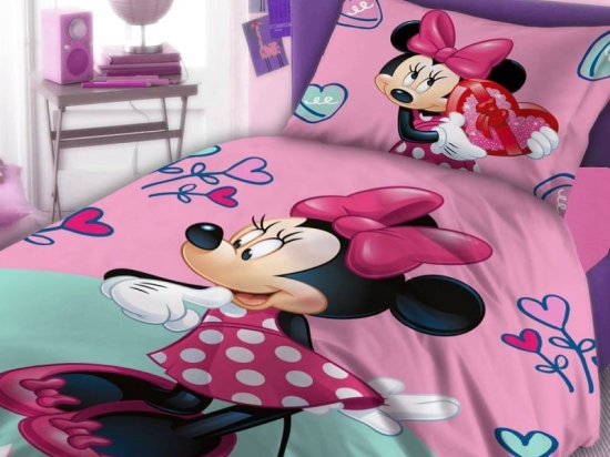 Σεντόνια Παιδικά Σετ 3τμχ Disney Minnie 753 Digital Print DimCol Μονό 160x240cm 100% Βαμβάκι