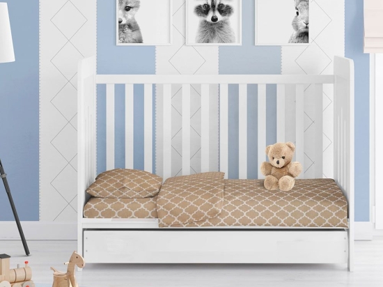 Παπλωματοθήκη Βρεφική Windows 150 Beige DimCol 120x160cm 100% Βαμβάκι