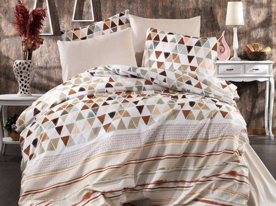 Πάπλωμα Ναυσικά 345 Brown Beige DimCol Μονό 160x240cm Βαμβάκι-Πολυέστερ