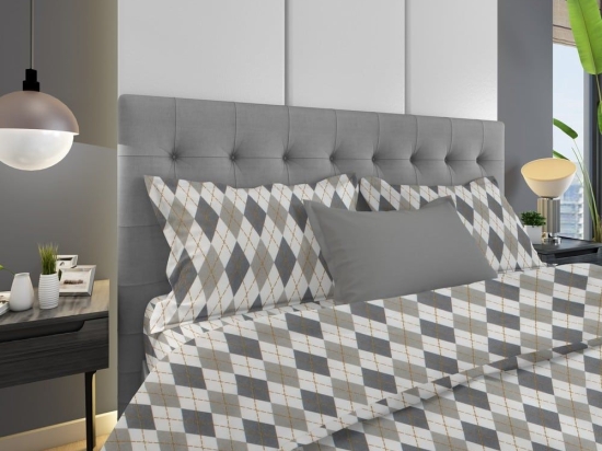 Μαξιλαροθήκη Diamond 328 Grey DimCol 50Χ70 100% Βαμβακερή Φανέλα