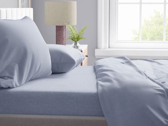 Μαξιλαροθήκη Μελανζέ 04 Sky Blue DimCol 50Χ70 Βαμβάκι-Πολυέστερ