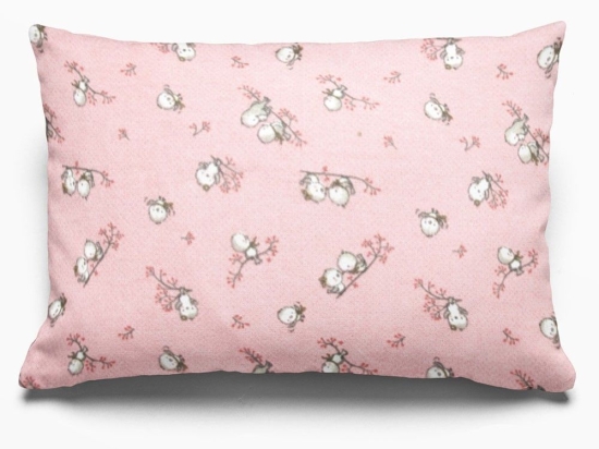 Μαξιλαροθήκη Παιδική Εμπριμέ Birds 15 Pink DimCol 50Χ70 50x70cm 100% Βαμβακερή Φανέλα