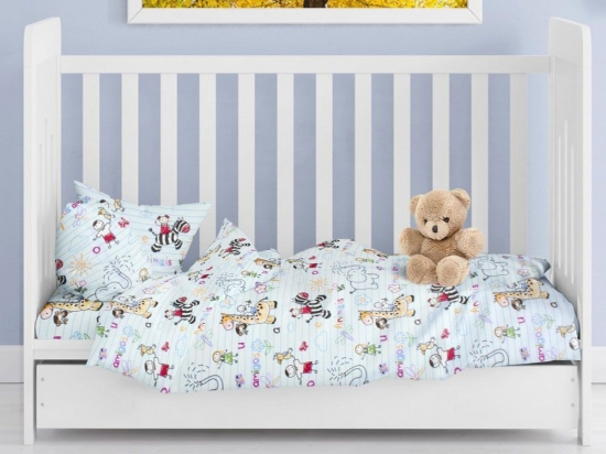 Πάπλωμα Βρεφικό Africa 144 Sky Blue DimCol 120x160cm 100% Βαμβακερή Φανέλα
