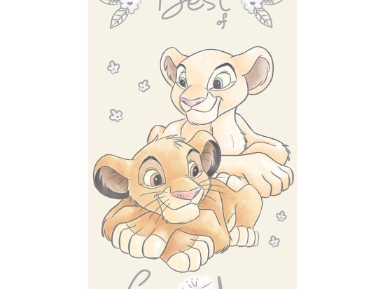 Πετσέτα Θαλάσσης Βελουτέ Παιδική Lion King 17 Disney Digital Print Beige DimCol Θαλάσσης 100% Βαμβάκι