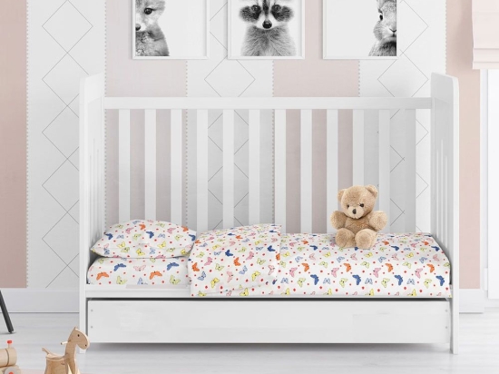 Σεντόνι Βρεφικό Butterfly 49 Με Λάστιχο Multi DimCol Κούνιας 70x155cm 100% Βαμβακερή Φανέλα