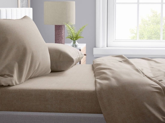 Σεντόνι Μελανζέ 02 Golden Beige DimCol Μονό Βαμβάκι-Πολυέστερ