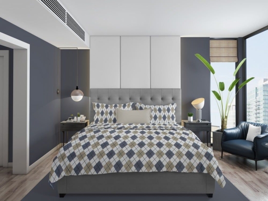 Σεντόνια Diamond 327 (Σετ 4τμχ) Blue DimCol Υπέρδιπλo 220x240cm 100% Βαμβακερή Φανέλα