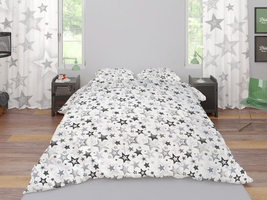Σεντόνια Star 120 Σετ 3τμχ Grey DimCol Μονό 160x240cm 100% Βαμβάκι
