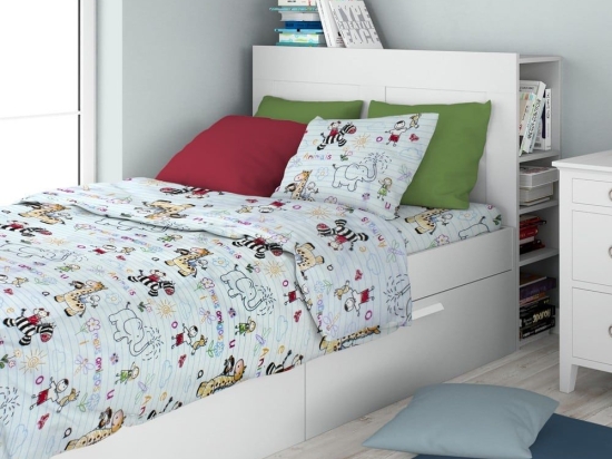 Σεντόνια Παιδικά Africa 144 (Σετ 3τμχ) Sky Blue DimCol Μονό 160x240cm 100% Βαμβακερή Φανέλα
