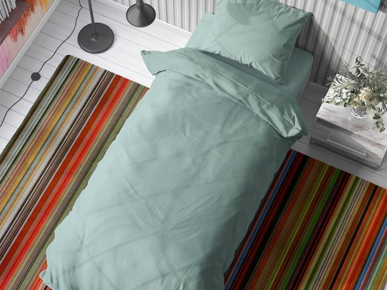 Σεντόνια Solid 497 (Σετ 4τμχ) Aqua DimCol King Size 240x270cm 100% Βαμβάκι