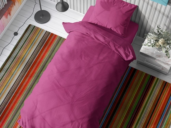 Σεντόνια Solid 499 (Σετ 3τμχ) Fuchsia DimCol Μονό 160x240cm 100% Βαμβάκι