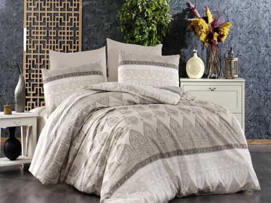 Πάπλωμα Ηλέκτρα 361 Beige DimCol Υπέρδιπλo 220x240cm Βαμβάκι-Πολυέστερ