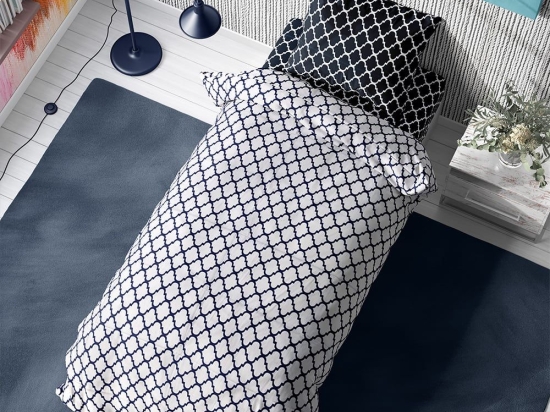 Σεντόνια Windows 177 (Σετ 4τμχ) Multi Dark Blue-White DimCol Υπέρδιπλo 220x240cm 100% Βαμβάκι