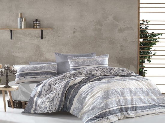 Σεντόνια Ανδρομάχη 317 (Σετ 3τμχ) Grey DimCol Μονό 160x240cm Βαμβάκι-Πολυέστερ