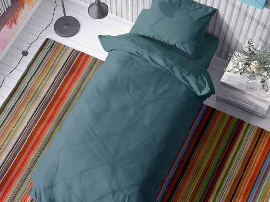 Παπλωματοθήκη Solid 494 Petrol DimCol Μονό 160x240cm 100% Βαμβάκι