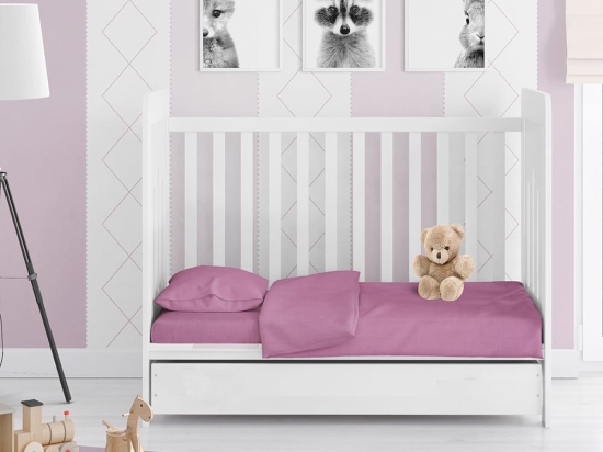 Σεντόνι Βρεφικό Solid Με Λάστιχο 492 Lila DimCol Κούνιας 70x155cm 100% Βαμβάκι
