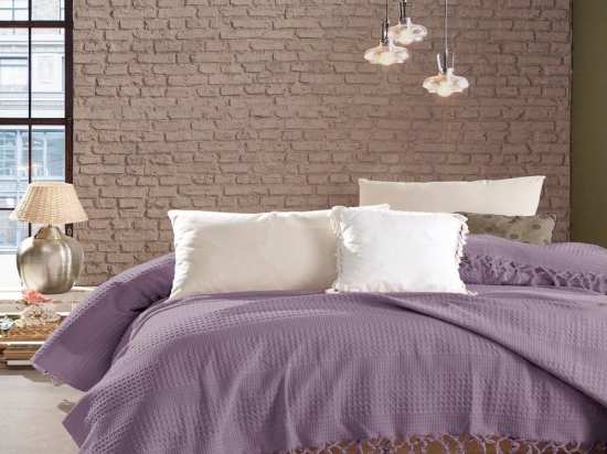 Κουβέρτα Dobby Purple DimCol Υπέρδιπλo 220x240cm 100% Βαμβάκι
