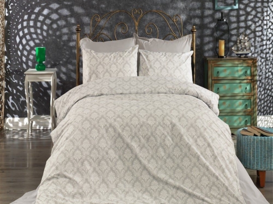 Σεντόνια Οφηλία 276 (Σετ 4τμχ) Grey DimCol Υπέρδιπλo 220x240cm Βαμβάκι-Πολυέστερ