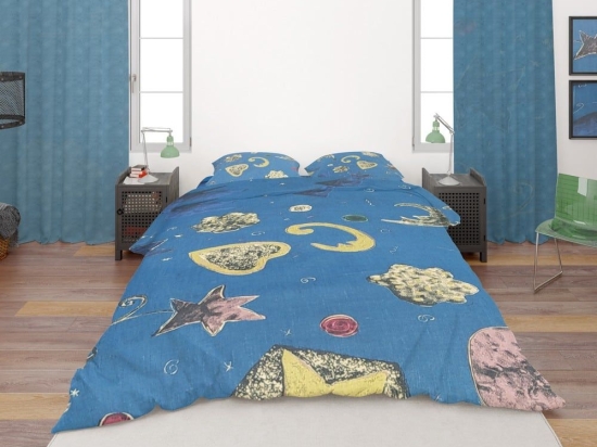 Σεντόνια Moonlight 449 (Σετ 2τμχ) Blue-Multi DimCol Μονό 160x240cm 100% Βαμβάκι