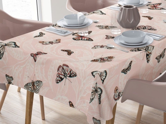 Τραπεζομάντηλο Αλέκιαστο Butterfly 450 Coral DimCol 140X180 140x180cm Βαμβάκι-Πολυέστερ