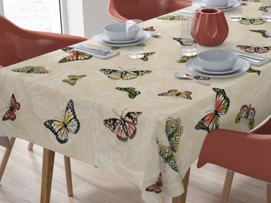Τραπεζομάντηλο Αλέκιαστο Butterfly 452 Ecru DimCol 140X180 140x180cm Βαμβάκι-Πολυέστερ