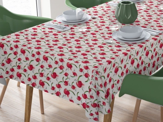 Τραπεζομάντηλο Αλέκιαστο Cherry 456 White-Red DimCol 140X180 140x180cm Βαμβάκι-Πολυέστερ