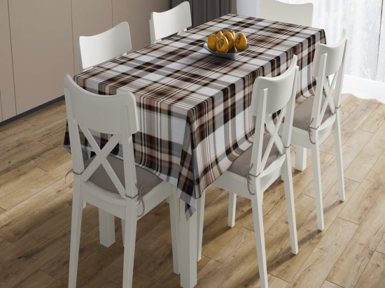 Τραπεζομάντηλο Αλέκιαστο Tartan 491 Beige DimCol 140X180 140x180cm Βαμβάκι-Πολυέστερ
