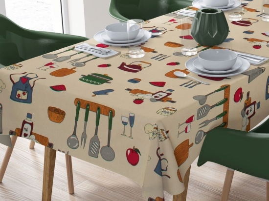 Τραπεζομάντηλο Αλέκιαστο Utensils 470 Ecru DimCol 140X180 140x180cm Βαμβάκι-Πολυέστερ