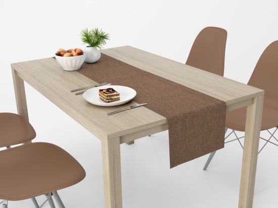Τραβέρσα Αλέκιαστη Panama Brown DimCol 40Χ180 40x180cm Βαμβάκι-Πολυέστερ