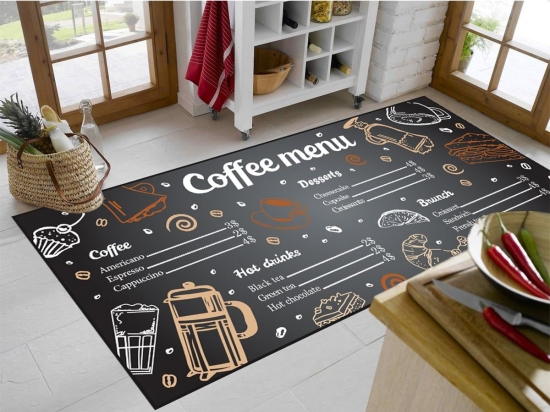 Χαλάκι Κουζίνας Coffee Menu 263 Multi DimCol 80X200cm Πολυέστερ
