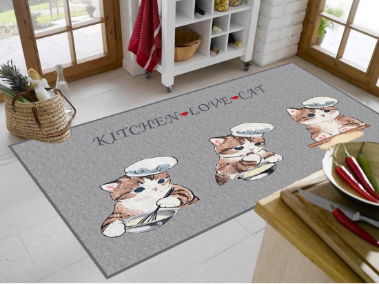 Χαλάκι Κουζίνας Kitten 264 Multi DimCol 67X150cm Πολυέστερ