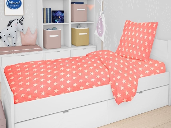 Μαξιλαροθήκη Παιδική Star 34 Coral DimCol 50Χ70 50x70cm 100% Βαμβάκι