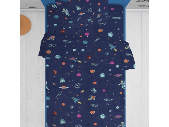 Πάπλωμα Παιδικό Space 189 Blue DimCol Μονό 160x240cm 100% Βαμβάκι