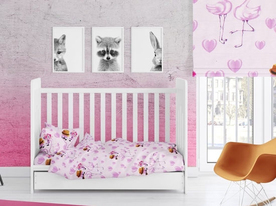 Παπλωματοθήκη Βρεφική Flamingo 169 Lila DimCol 120x160cm 100% Βαμβάκι