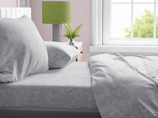 Σεντόνι Shadow 21 Light Grey DimCol Μονό 160x240cm Βαμβάκι-Πολυέστερ