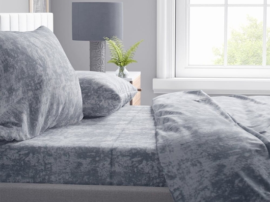 Σεντόνια Shadow 13 (Σετ 4τμχ) Grey DimCol Υπέρδιπλo 220x240cm Βαμβάκι-Πολυέστερ