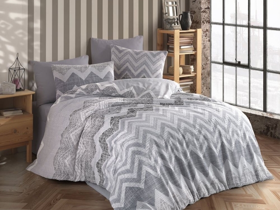 Σεντόνια Αθηνά 405 (Σετ 3τμχ) Grey DimCol Μονό 160x240cm Βαμβάκι-Πολυέστερ