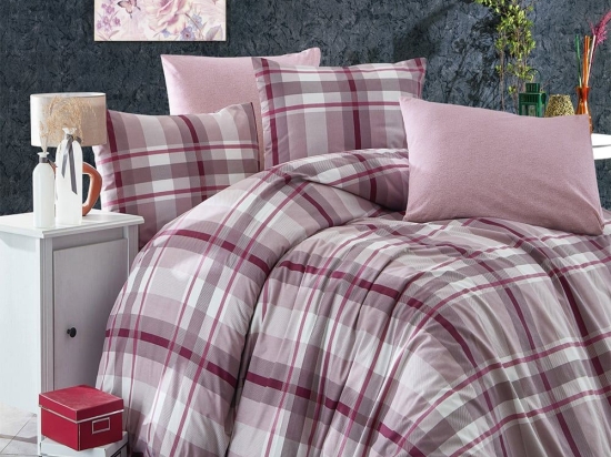 Σεντόνια Εκάβη 422 (Σετ 3τμχ) Mauve DimCol Μονό 160x240cm Βαμβάκι-Πολυέστερ