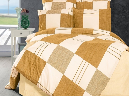 Σεντόνια Κίρκη 437 (Σετ 4τμχ) Golden Beige DimCol Υπέρδιπλo 240x270cm Βαμβάκι-Πολυέστερ