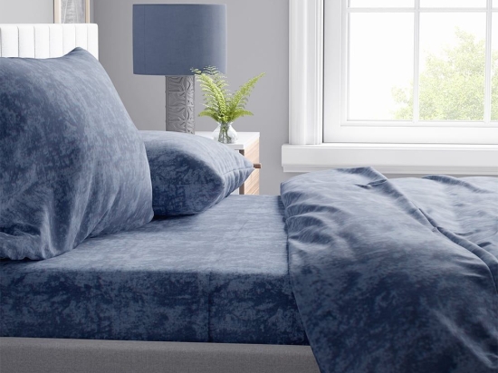 Σεντόνια Shadow 15 (Σετ 4τμχ) Dark Blue DimCol Υπέρδιπλo 240x270cm Βαμβάκι-Πολυέστερ