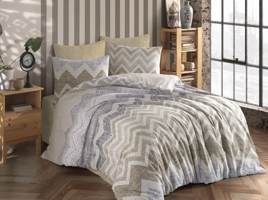 Σεντόνια Αθηνά 406 (Σετ 4τμχ) Beige DimCol Υπέρδιπλo 240x270cm Βαμβάκι-Πολυέστερ