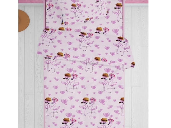 Σεντόνια Παιδικά Flamingo 169 (Σετ 2τμχ) Lila DimCol Μονό 160x240cm 100% Βαμβάκι