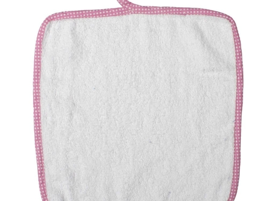 Λαβέτα Ώμου Βρεφική 47 White-Pink DimCol Λαβέτα 30x30cm 100% Βαμβάκι