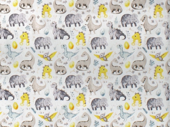 Πάνα Βρεφική Χασέ Dinosaur 516 Grey DimCol 80x80cm 100% Βαμβάκι