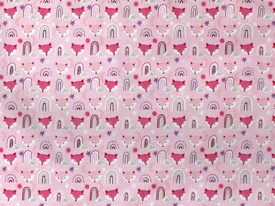 Πάνα Βρεφική Χασέ Fox 525 Pink DimCol 80x80cm 100% Βαμβάκι