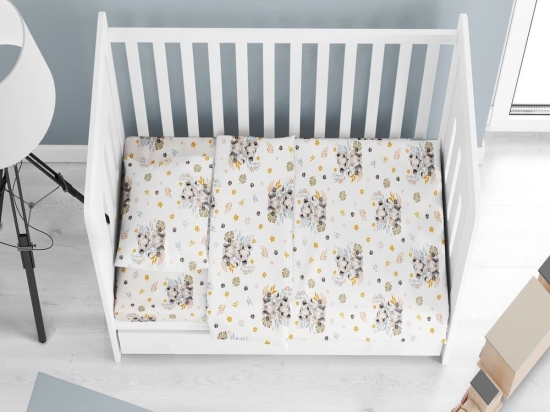 Σεντόνι Βρεφικό Lion Cub 531 Grey DimCol Λίκνου 80x110cm 100% Βαμβάκι