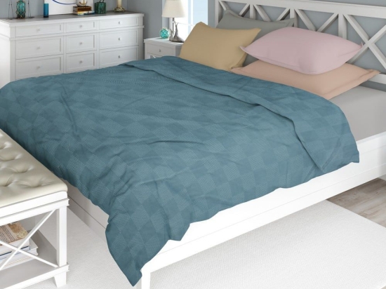 Κουβέρτα Πικέ 33122670002 Petrol DimCol King Size 240x250cm 100% Βαμβάκι