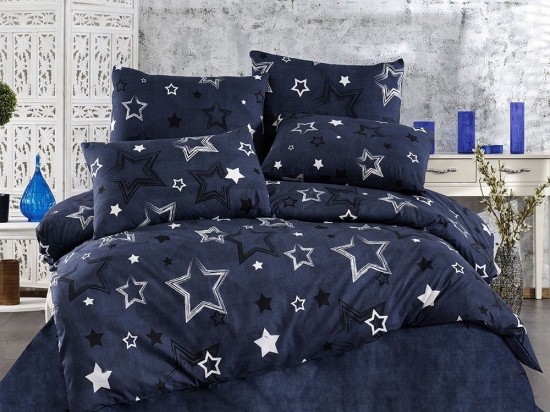 Παπλωματοθήκη Γαλαξίας 307 Dark Blue DimCol Υπέρδιπλo 220x240cm Βαμβάκι-Πολυέστερ