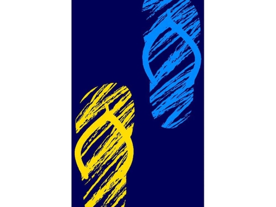 Πετσέτα Θαλάσσης Βελουτέ 211 Blue-Yellow DimCol Θαλάσσης 87x165cm 100% Βαμβάκι